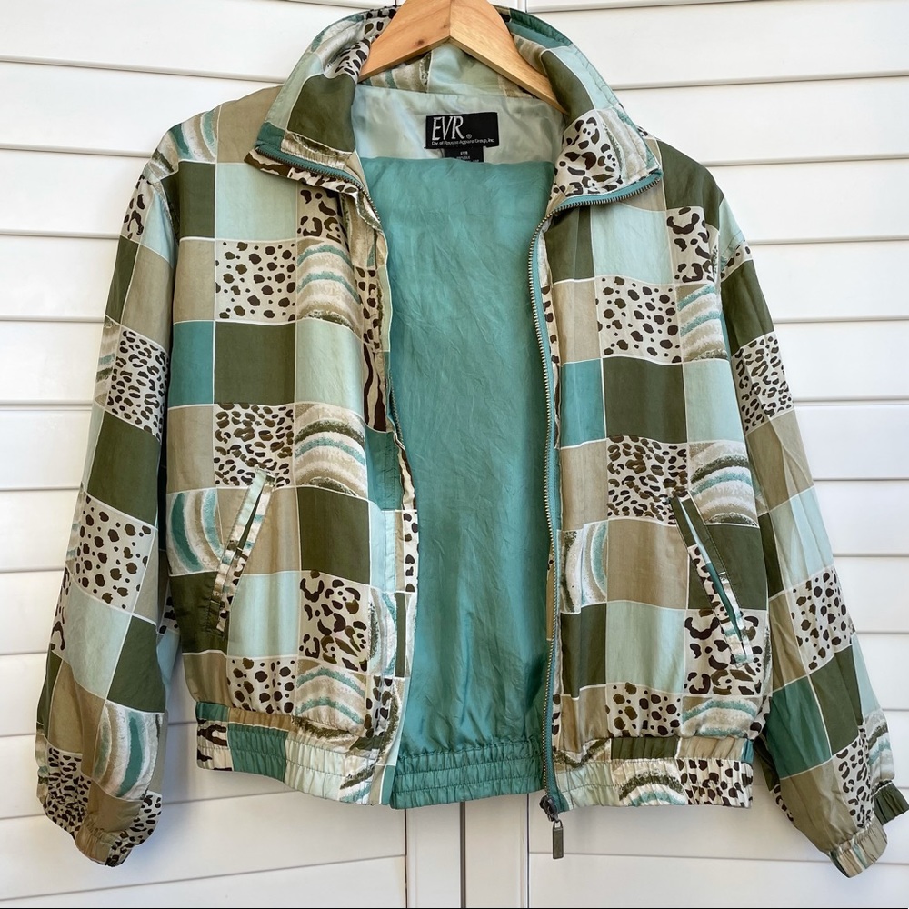 EVR 90’s Vintage Zip Up Bomber Jacket & Pant Suit 100% Silk Shell